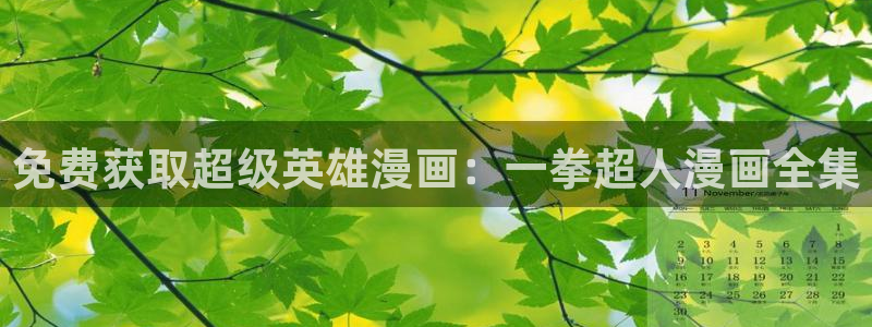 漫蛙漫画网页登录界面入口：免费获取超级英雄漫画：一拳超人漫画全集