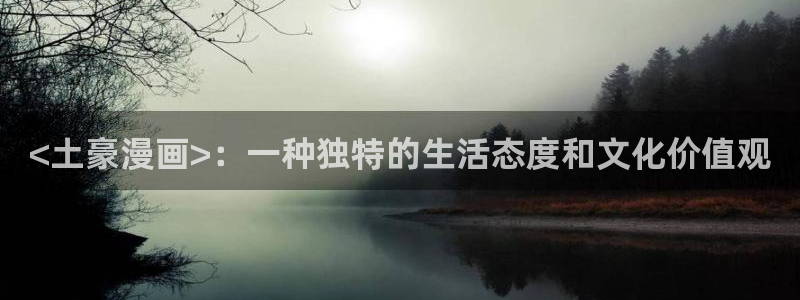 漫蛙2免费入口：<土豪漫画>：一种独特的生活态度和文化价值观